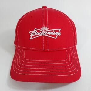 Budweiser Adjustable Hat, Red, Logo, Cap, Beer Brand
